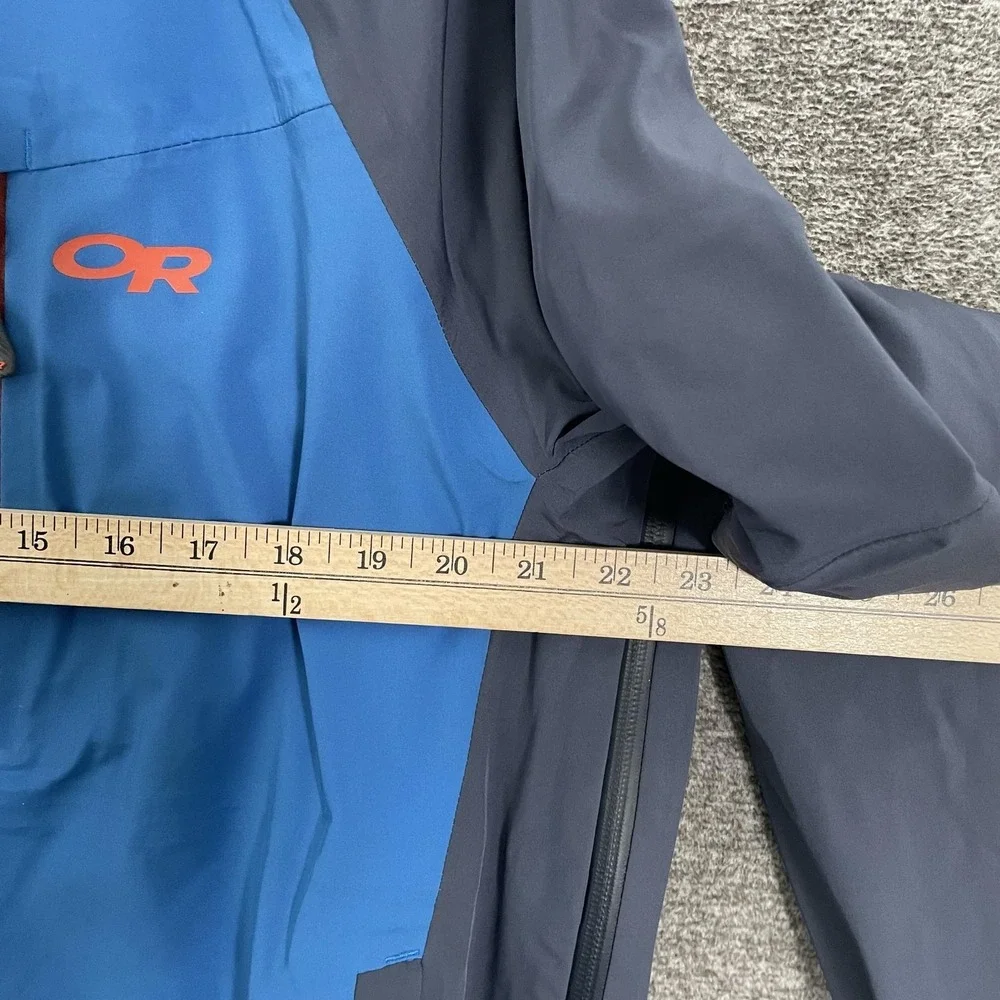Outdoor Research Skyward II Jacket Mens Large Blue AscentShell Hooded Ski Shell